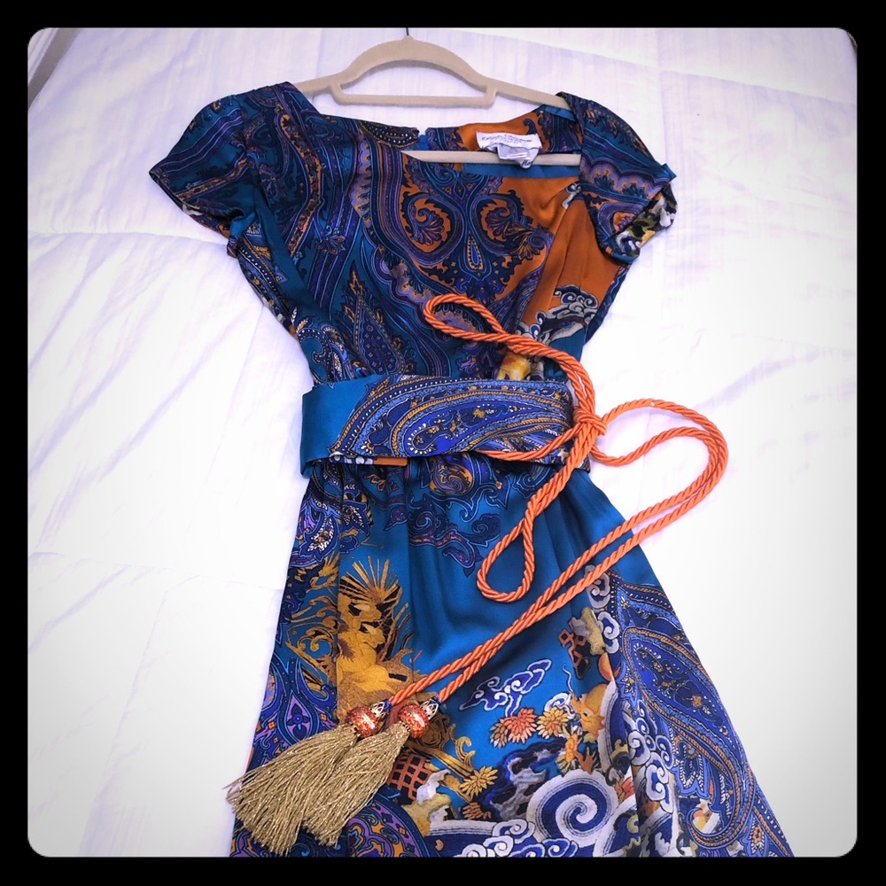 Italian designer couture silk dress